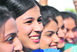 Arshdip Kaur Gosal from Canada (second from left) along with other finalists of the Miss World Panjaban