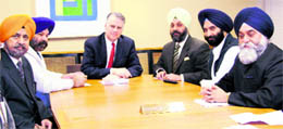 A delegation of Sikhs meets US Ambassador Timothy Roemer to protest against 