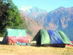 Despite the chill, residents of Qurie-Jimia in Munsiyari tehsil of Pitthoragarh district continue to live in tents.