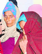 War widows at the Vijay Diwas function in Karnal.