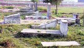 The graves of martyrs of the 1965 and 1971 Indo-Pak wars in a village near Fazilka town.