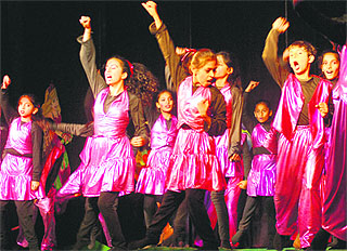 Students of Sri Guru Harkrishan Model School, Sector 38-D, Chandigarh, take part in light and sound show Panchtantra Tales in the school on Friday. 