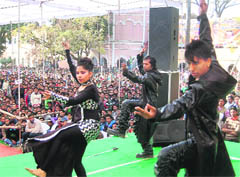 A cultural programme in progress at the union week celebrations of DAV (PG) College in Dehradun