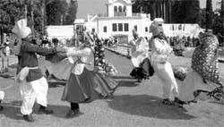 Participants during the Heritage Festival at Yadavindra Gardens in Pinjore on Saturday. 