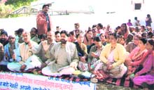 Uttarakhand statehood agitators protest in Haridwar on Saturday.