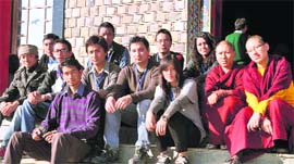 Youth from Lahul and Spiti in Kinnuar, Himachal Pradesh, in Dehradun on Saturday.
