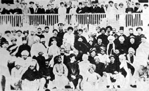 Delegates at the first session of the Congress in Bombay on Dec 28, 1885
