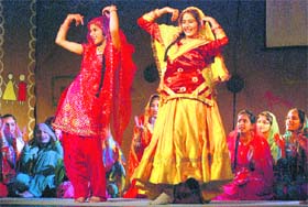 Students perform during the annual function at Sri Guru Harkishan School, Sector 38, Chandigarh, on Monday.