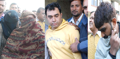 Four persons, including a doctor and two women, allegedly involved in the selling of children being produced at Tis Hazari courts in Delhi on Monday.