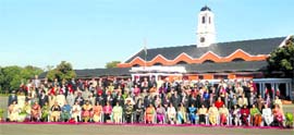 Officers and their wives during the reunion of the 1970 batch at the Indian Military Academy in Dehradun on Monday.