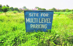 The site of a multi-level parking in Sector 34. This is one of the projects of the MC that has failed to take off.