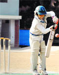 A player of St Soldiers School in action during a cricket match at Sector 26 in Chandigarh