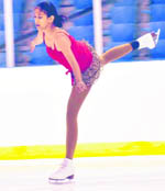 A player performs at the Open Ice-Skating Championship in Dehradun on Tuesday