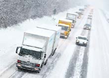 Traffic moves at a snails pace on a motorway in Germany on Tuesday.