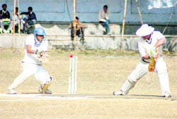 A match of the third Uttarakhand Shaheed Girish Bhadri Memorial Cricket Tournament in progress in Dehradun on Wednesday.