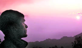 A tourist watches the last sunset of 2010 in Mussoorie