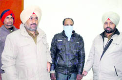 NRI Rajinder Singh in the police custody in Jalandhar on Friday