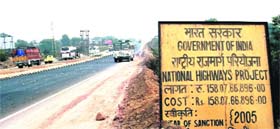 A view of the Jammu-Lakhanpur National Highway, which is presently being widened