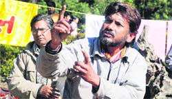 A street play being enacted in Dehradun on Saturday.