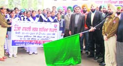 Patiala Deputy Commissioner Dipinder Singh and SSP Gurpreet Singh Gill at the inauguration of the Road Safety Week in Patiala on Saturday. 