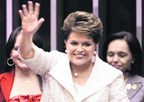 Brazil's President Dilma Rousseff after the swearing-in ceremony in Brasilia