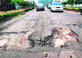 Potholed roads at Sectors 49, 50 in Chandigarh