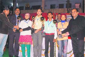 The winners of the 39th Junior National and Inter-State Carom Championship in Dehradun