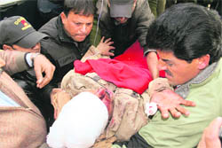 One of the injured in the Doda bus accident being shifted to Government Medical College Hospital in Jammu