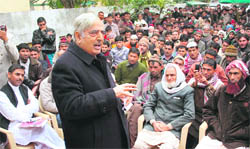 PDP patron Mufti Mohammad Sayeed addresses party workers in Jammu