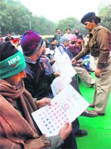 Chandigarh Police holds awareness workshop for auto-rickshaw drivers during the Road Safety Week, Sector 12, Chandigarh.
