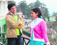 The shooting of a Garhwali album in progress in Mussoorie