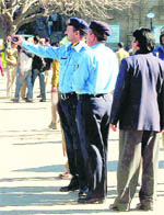 Police officers in blue uniform in Shimla on Monday