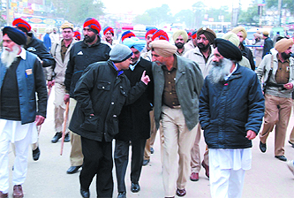 Mansa Deputy Commissioner Kumar Rahul and Senior Superintendent of Police Hardayal Singh Mann reviewing the situation.