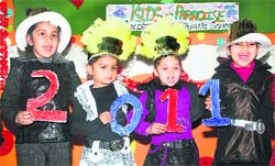 Children of St Soldier Kids Paradise, Kapurthala Road, celebrate the New Year in Jalandhar. 