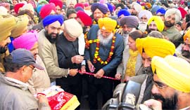 Cabinet minister Hira Singh Gabria, Deputy Speaker Satpal Gosain, Mayor Hakam Singh Giaspura and Senior Deputy Mayor Praveen Bansal inaugurate the arm of Gill Chowk Flyover on Tuesday.
