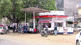 The petrol pump at Vishkarma Chowk.