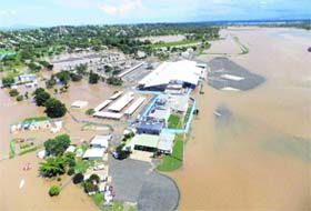 Flood waters inundate the airport at Rockhampton