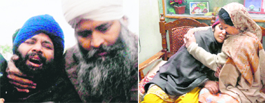 Grieving father (blue turban) and mother.