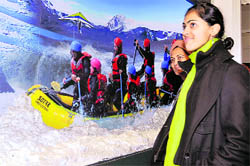 Ami Sharad Parakh at the ice-skating rink in Dehradun on Wednesday