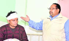Mohammad Hasan, in charge of the Purola Primary Health Centre in Uttarkashi district, at the Doon Hospital