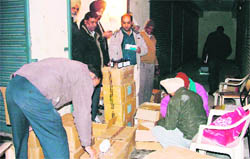 A team of the Health Department raids an "unlicensed" godown which had stocked habit-forming drugs. The godown is located in the Pindi street.