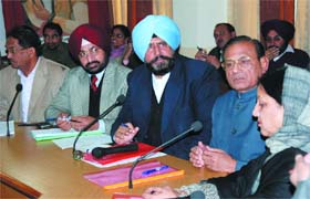 Mayor Baljeet Singh Bir Behman presides over the monthly house meeting of the Municipal Corporation in Bathinda