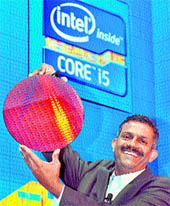 Ramamurthy Sivakumar, Managing Director, Intel South Asia, at the launch of 2nd generation Intel Core Processor in New Delhi on Thursday. The new range of processors deliver high quality audio-video capabilities, along with faster computing speeds