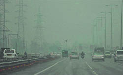 Vehicles move at a snails pace at Gurgaon