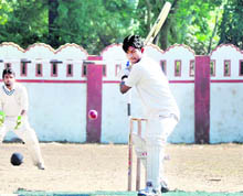 A batsman in action at the Uttarakhand Twenty20 League Championship being played at the Survey of India ground in Dehradun on Friday