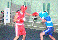 Players in action during the third Natonal-Level Rural Tournament for boys and girls at Baba Banda Singh Bahadur Engineering College, Fatehgarh Sahib, on Saturday