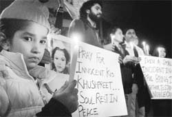 Students and residents hold a candle-lit vigil in the memory of Khushpreet at the Sector-17 Piazza in Chandigarh on Saturday