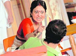 A scene from the play Bas Itna Sa Khwab Hai, which was staged in Ludhiana on Saturday