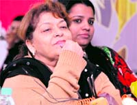 Saroj Khan at her franchisee dance academy in Ludhiana on Sunday