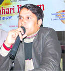 Nitin Mohan addresses the media in Dehradun 